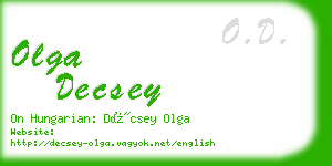olga decsey business card